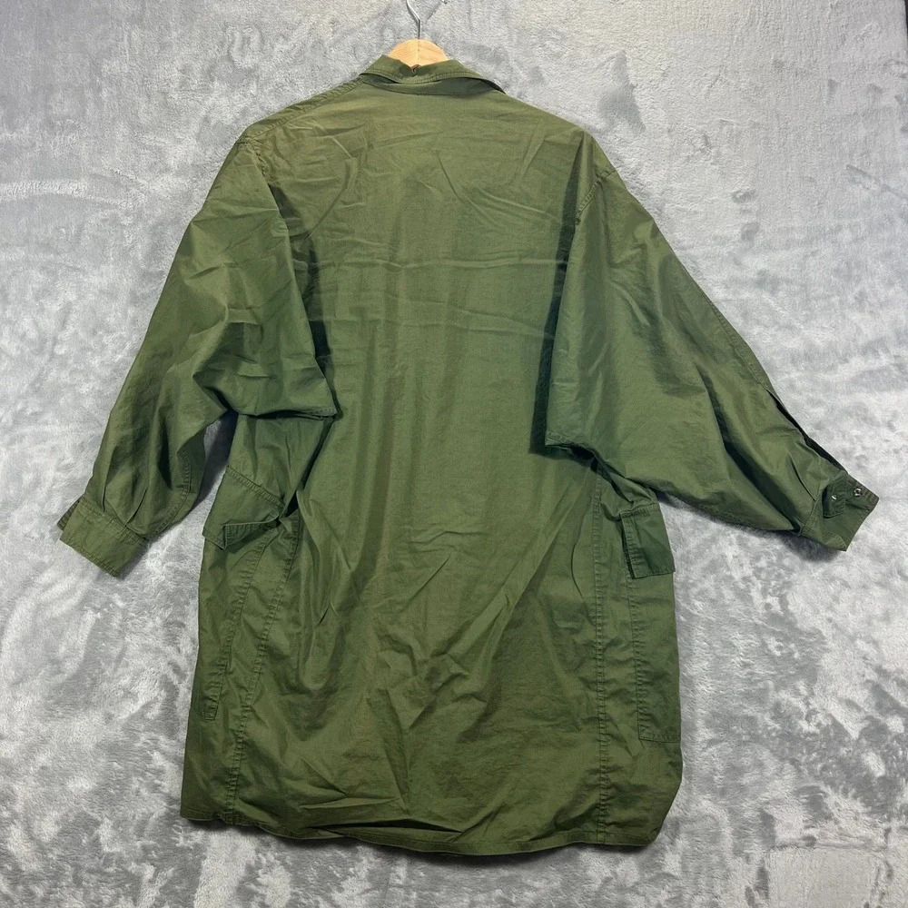 Pierre D'Alby Utility Jacket Womens M Green Good Vintage Oversized Cargo Snap